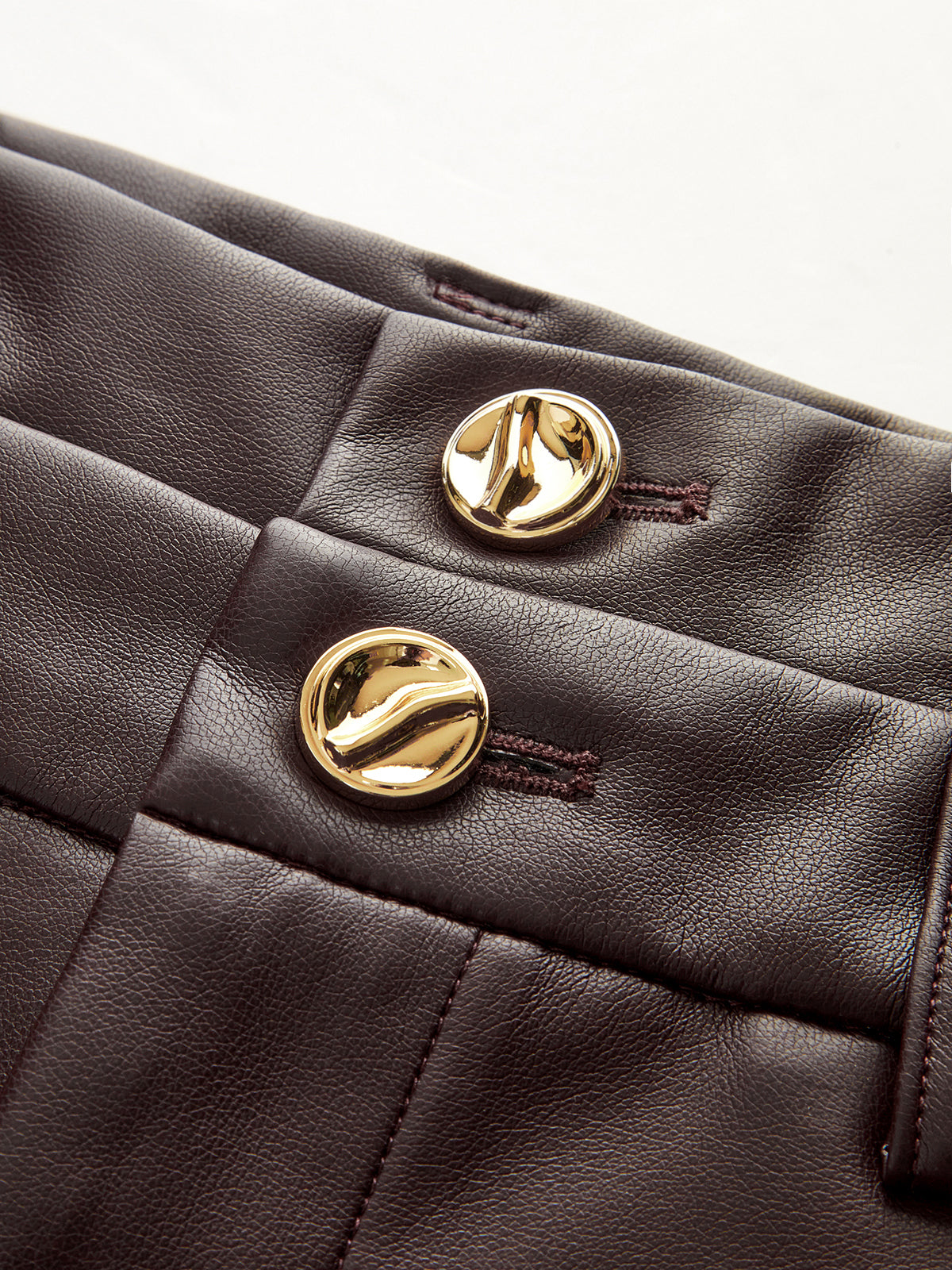 Double Waistband Faux Leather Pants-Chicvia