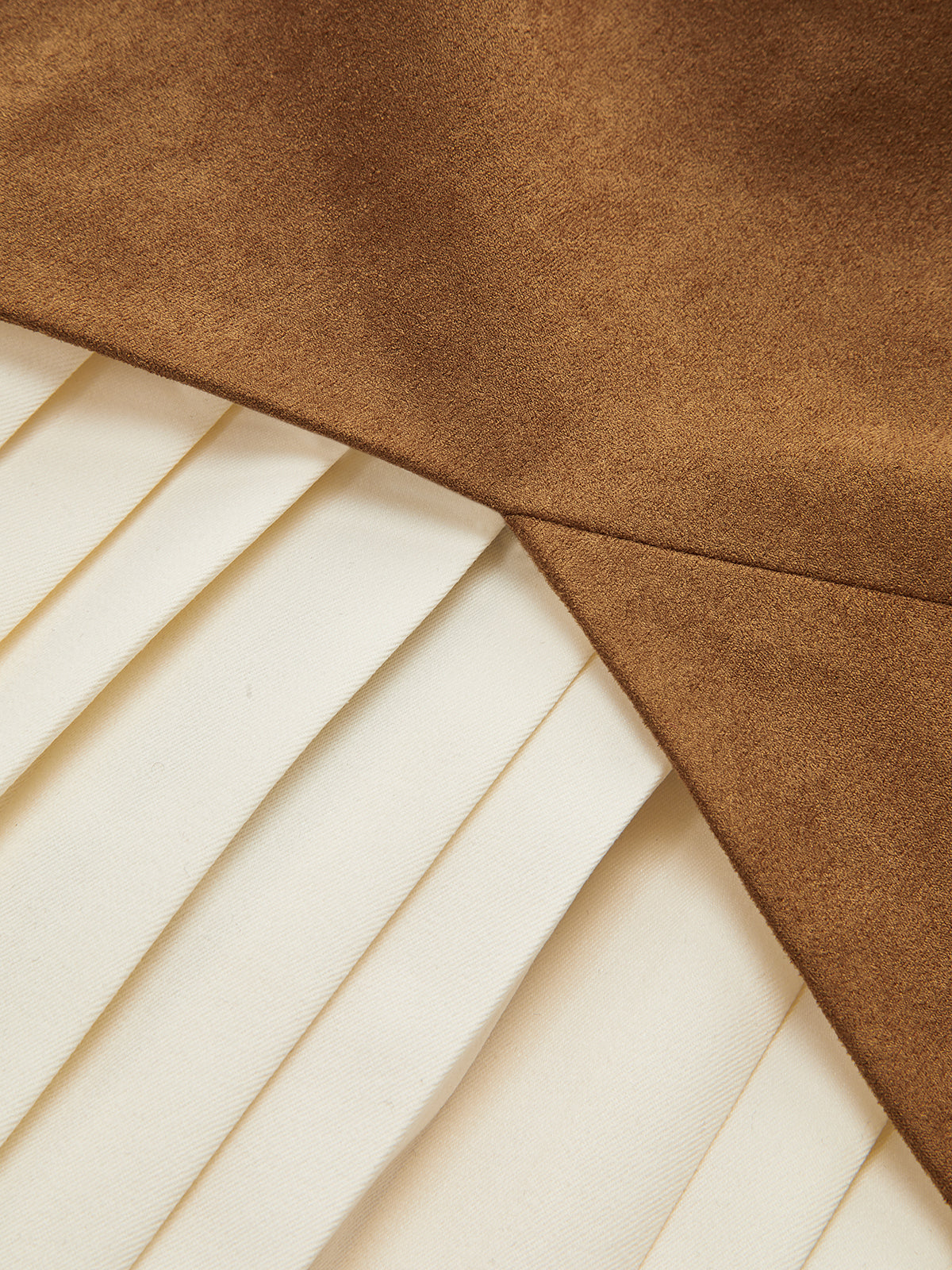 Pleated Hem Panel Suede Effect Mini Dress-Chicvia