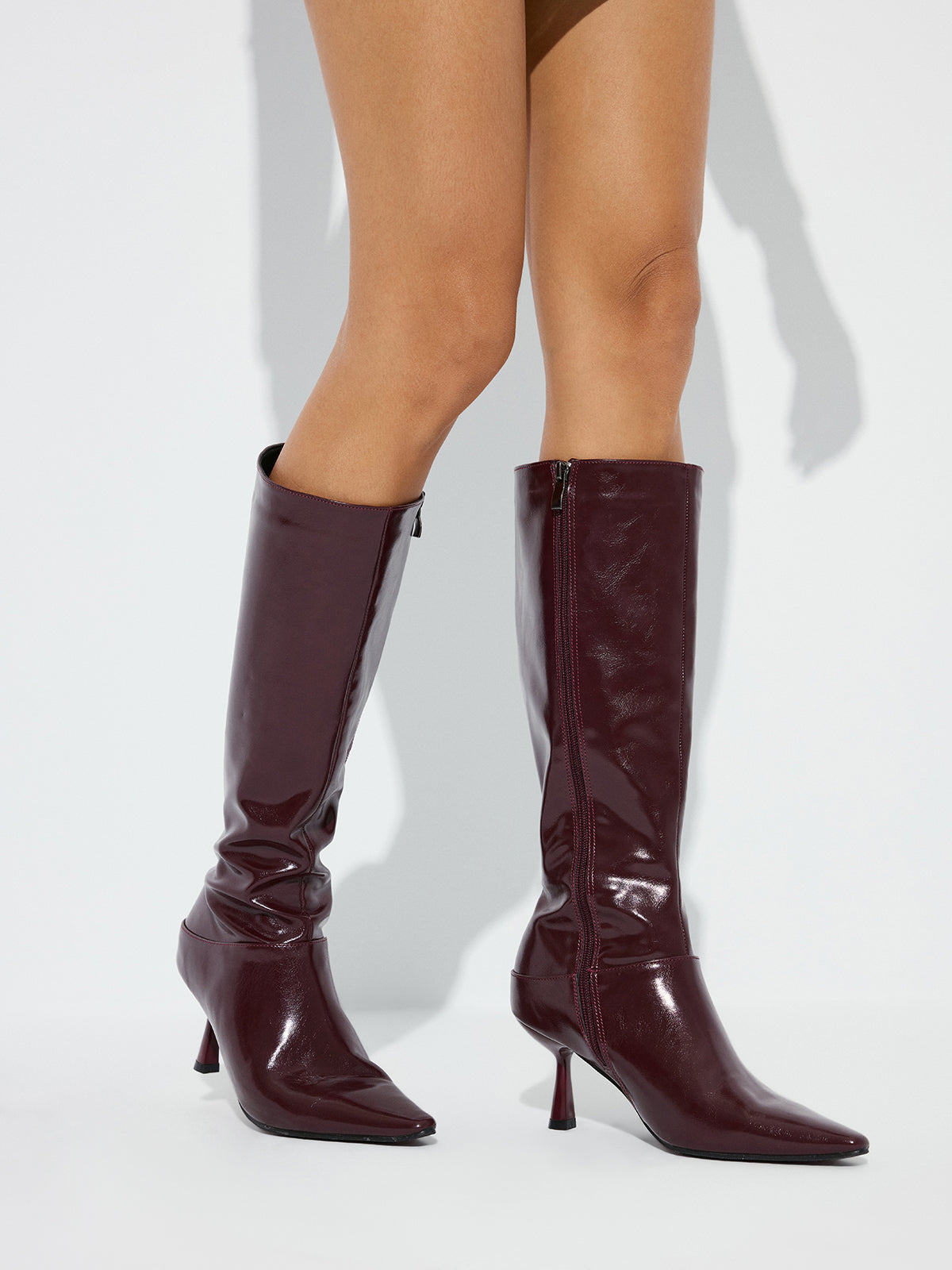 Knee-High Stiletto Boots-Chicvia