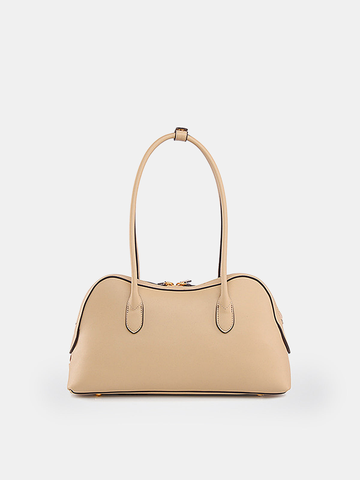 Golden Lock Detail Woven Shoulder Bag-Chicvia