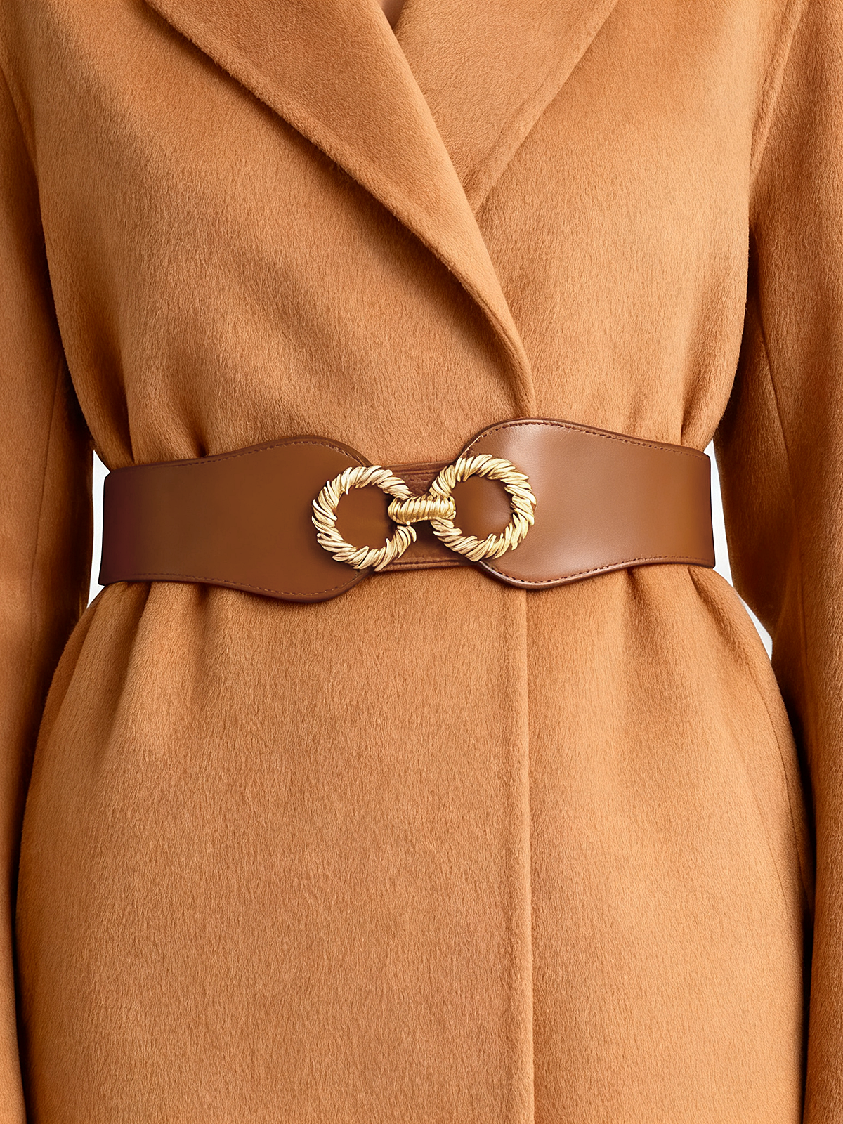 Metal Decor Elastic Wide Belt-Chicvia