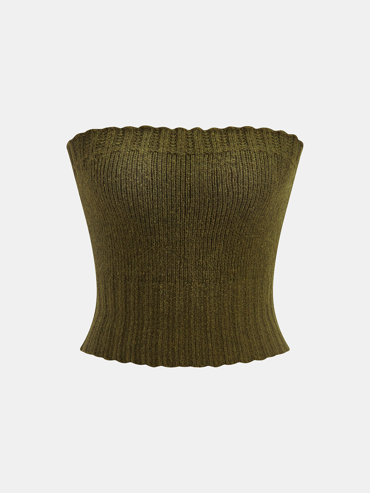 Knit Strapless Top and Cardigan Two-Piece Set-Chicvia