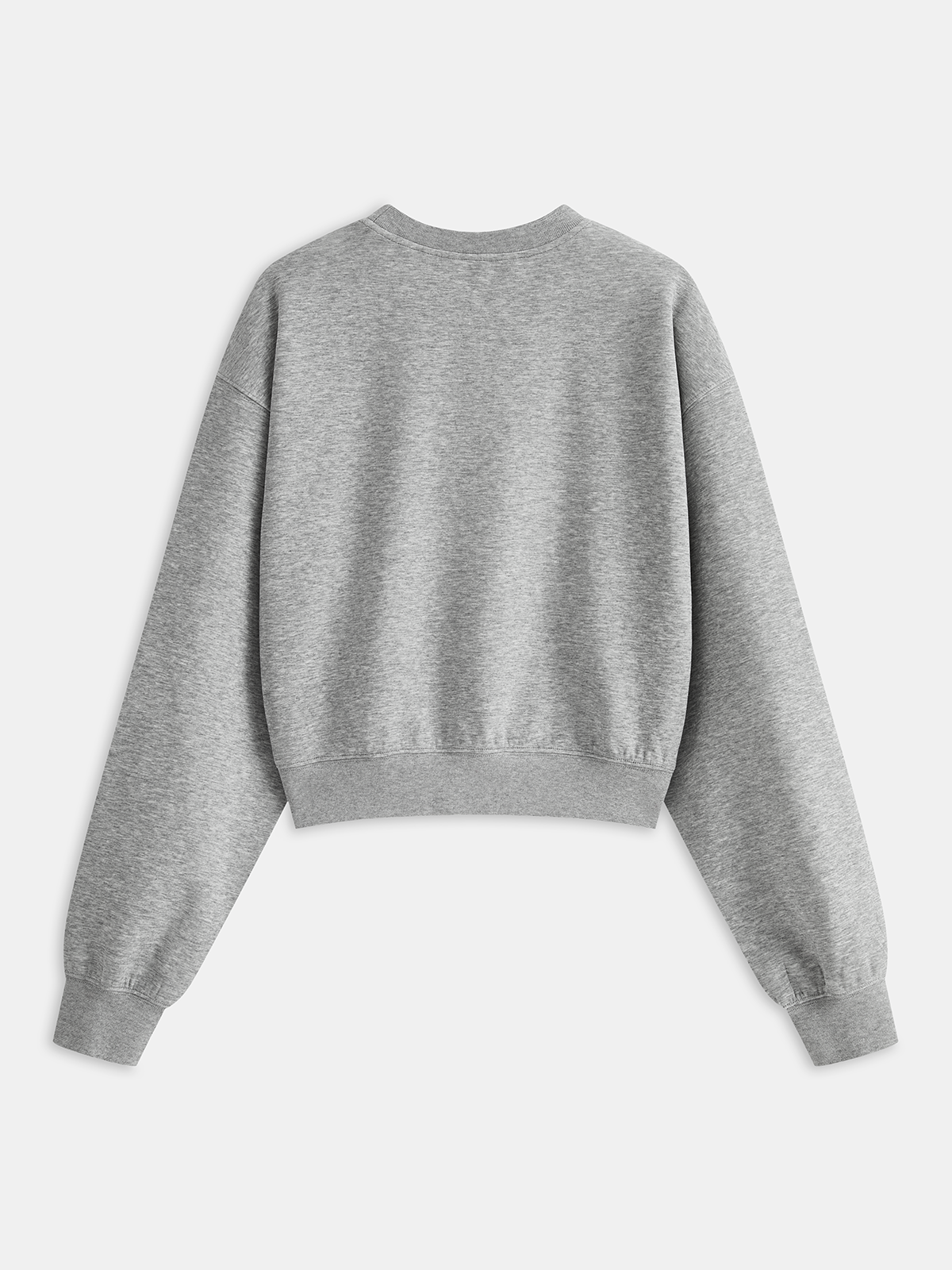 Floral Applique Cropped Sweatshirt-Chicvia