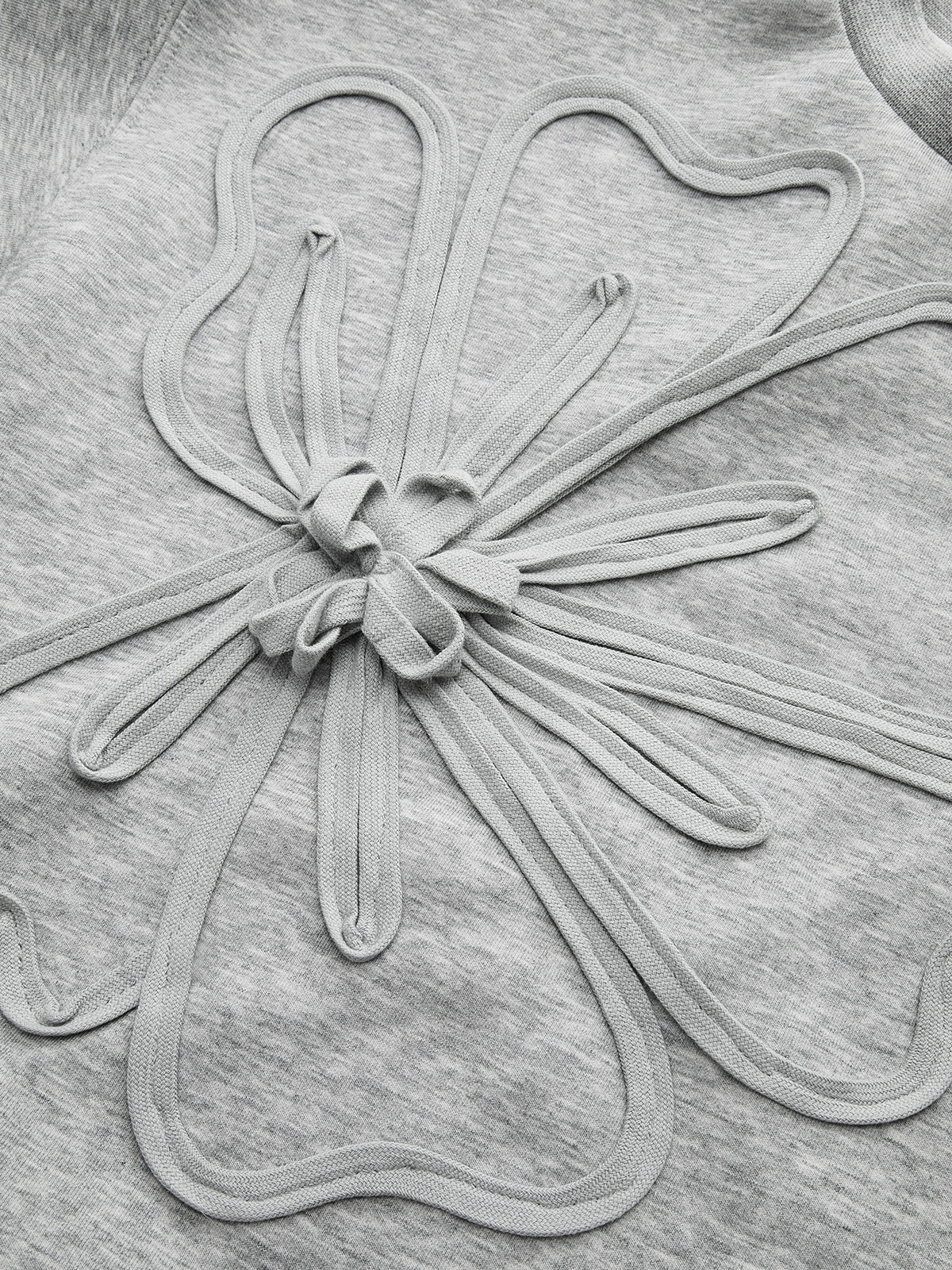 Floral Applique Cropped Sweatshirt-Chicvia