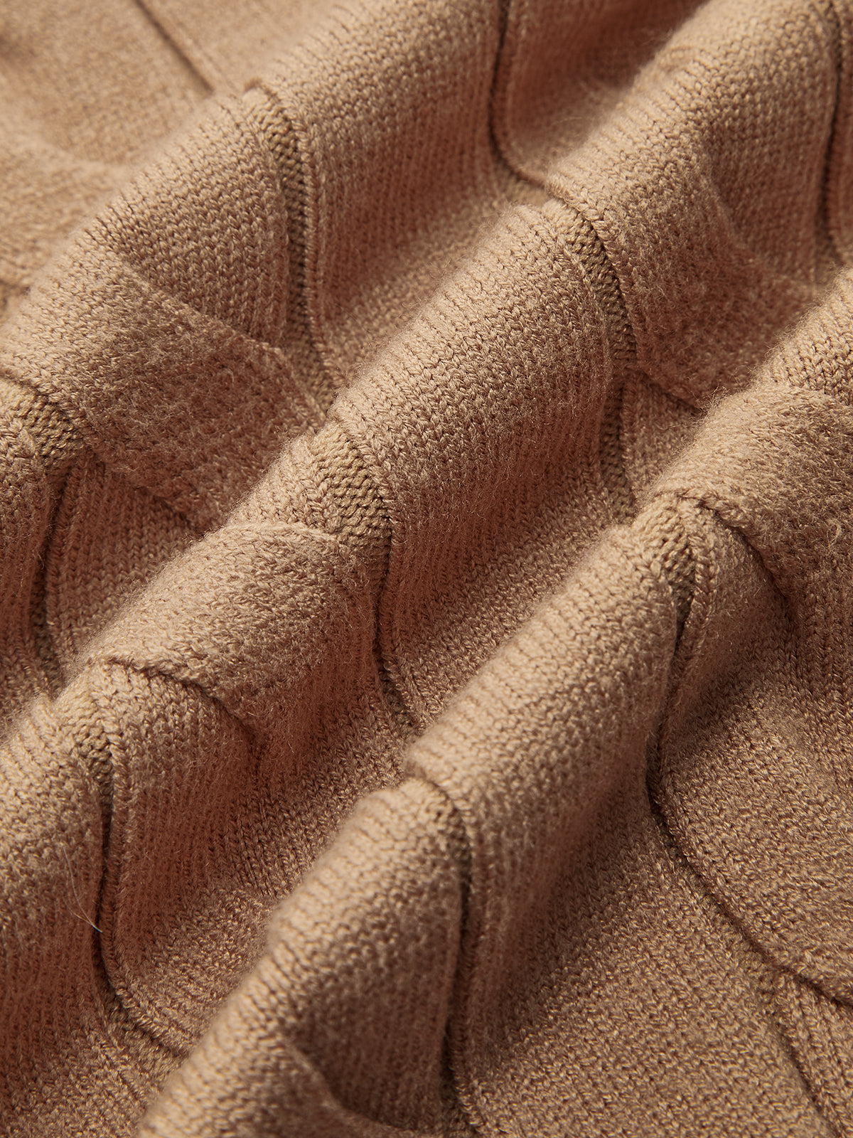 Cable Knit Zip-Up Cardigan-Chicvia