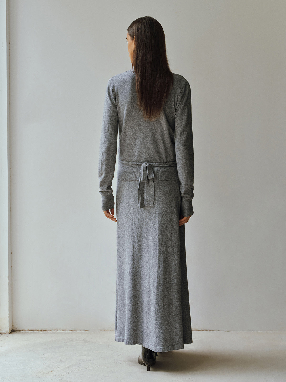 Knit Cut-Out Tie Waist Top and Skirt Set-Chicvia