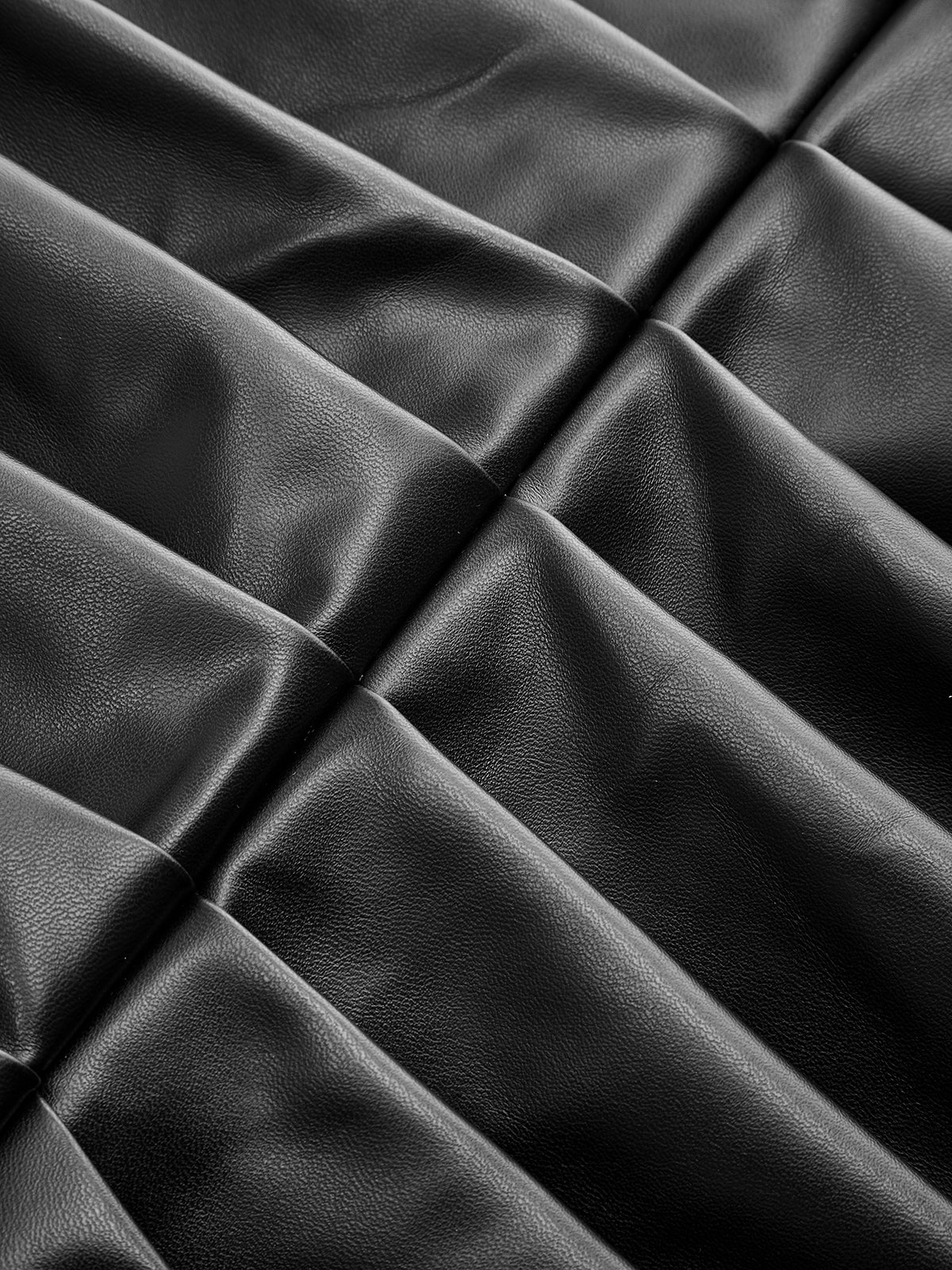 Faux Leather Ruched Mini Skirt-Chicvia