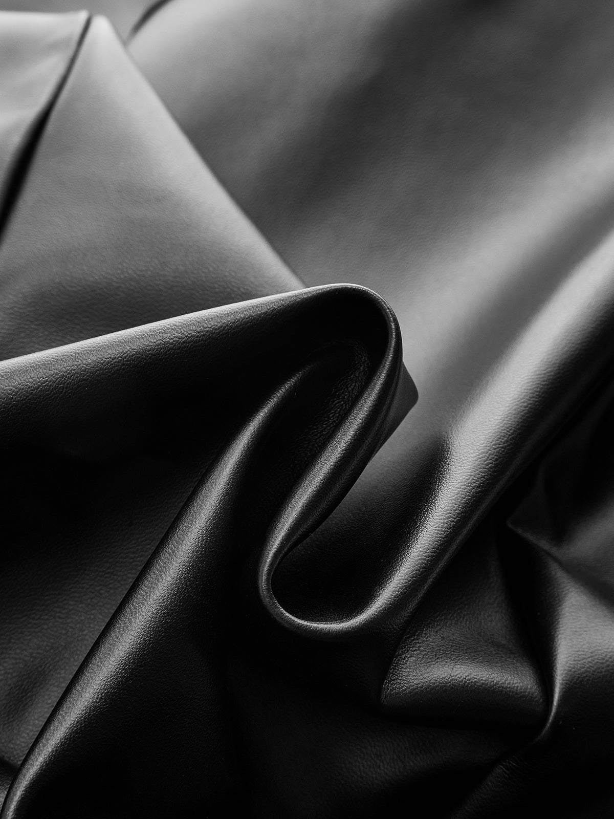 Faux Leather Asymmetric One-Shoulder Top-Chicvia