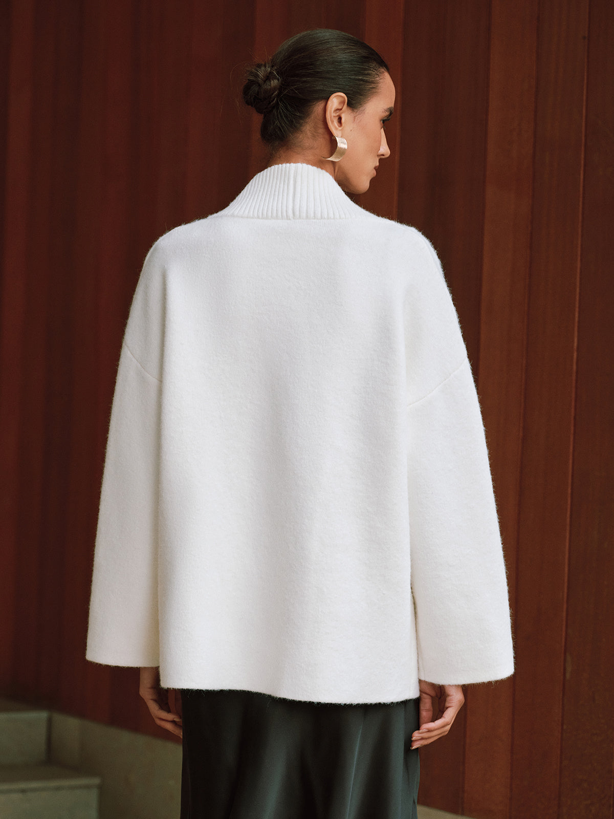 Double-Breasted Oversized Cardigan-Chicvia