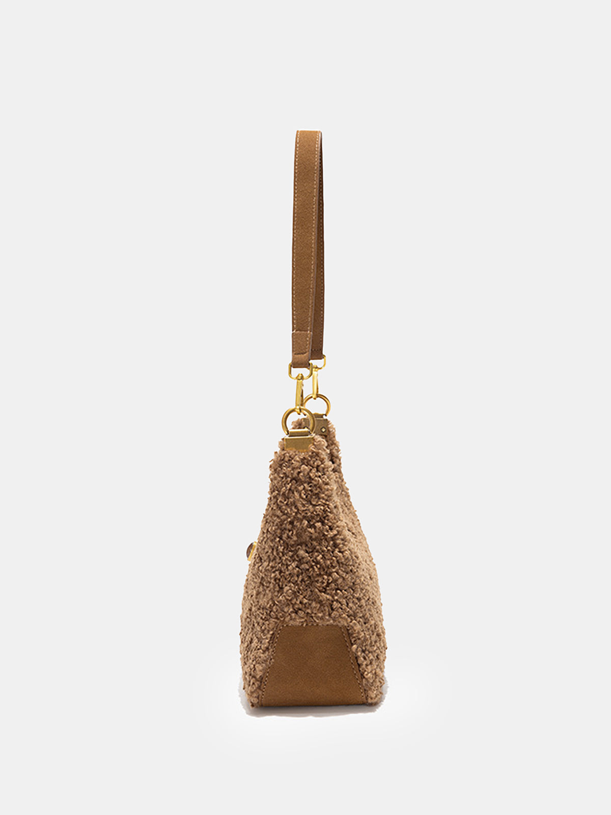 Faux Shearling Hobo Bag-Chicvia