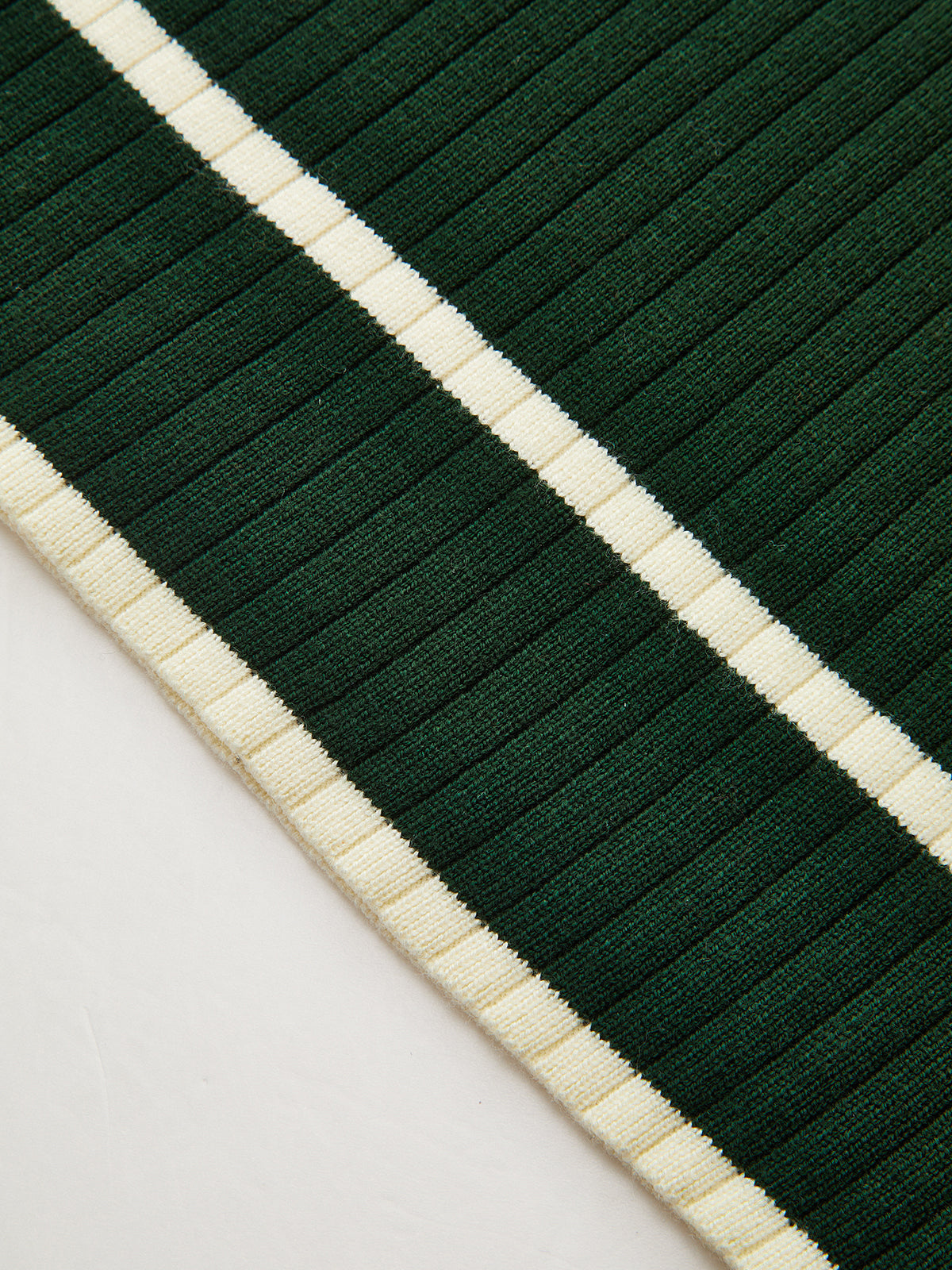 Knitted Contrast Trim Polo Top and Pants Set-Chicvia