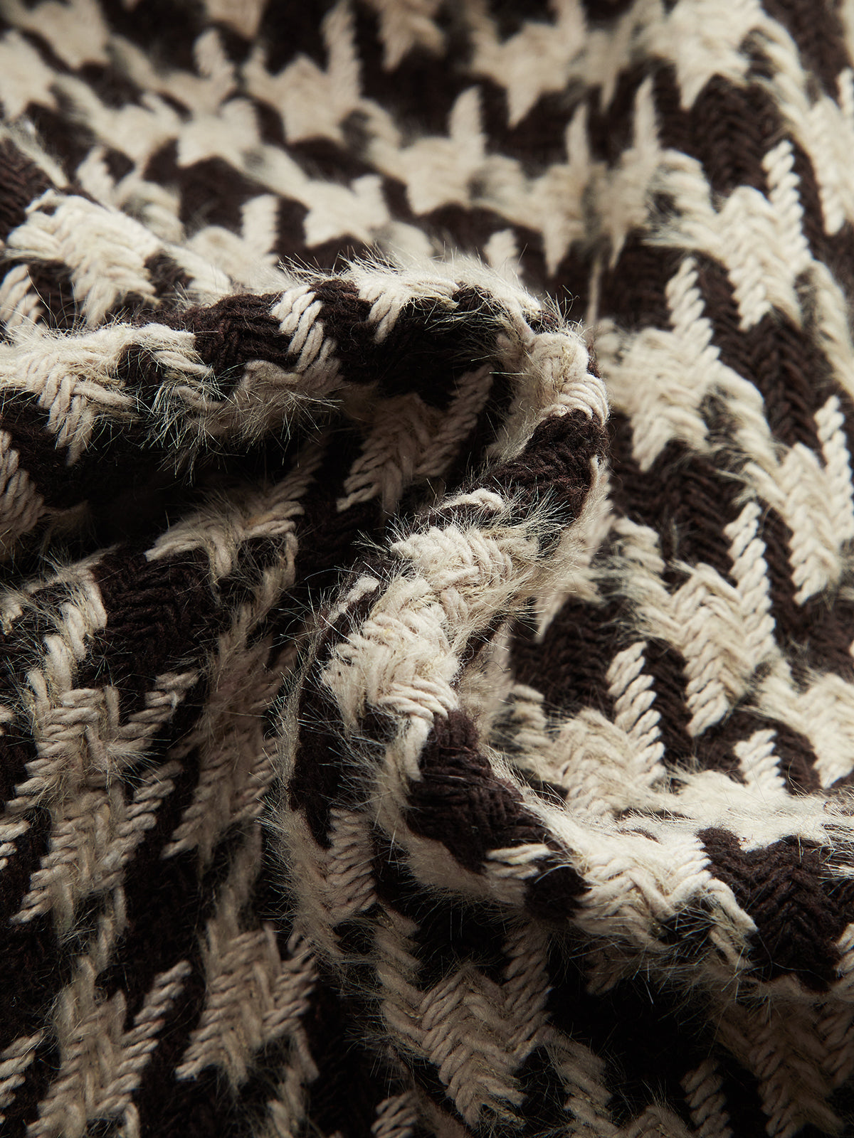 Metal Button Houndstooth Tweed Blazer-Chicvia