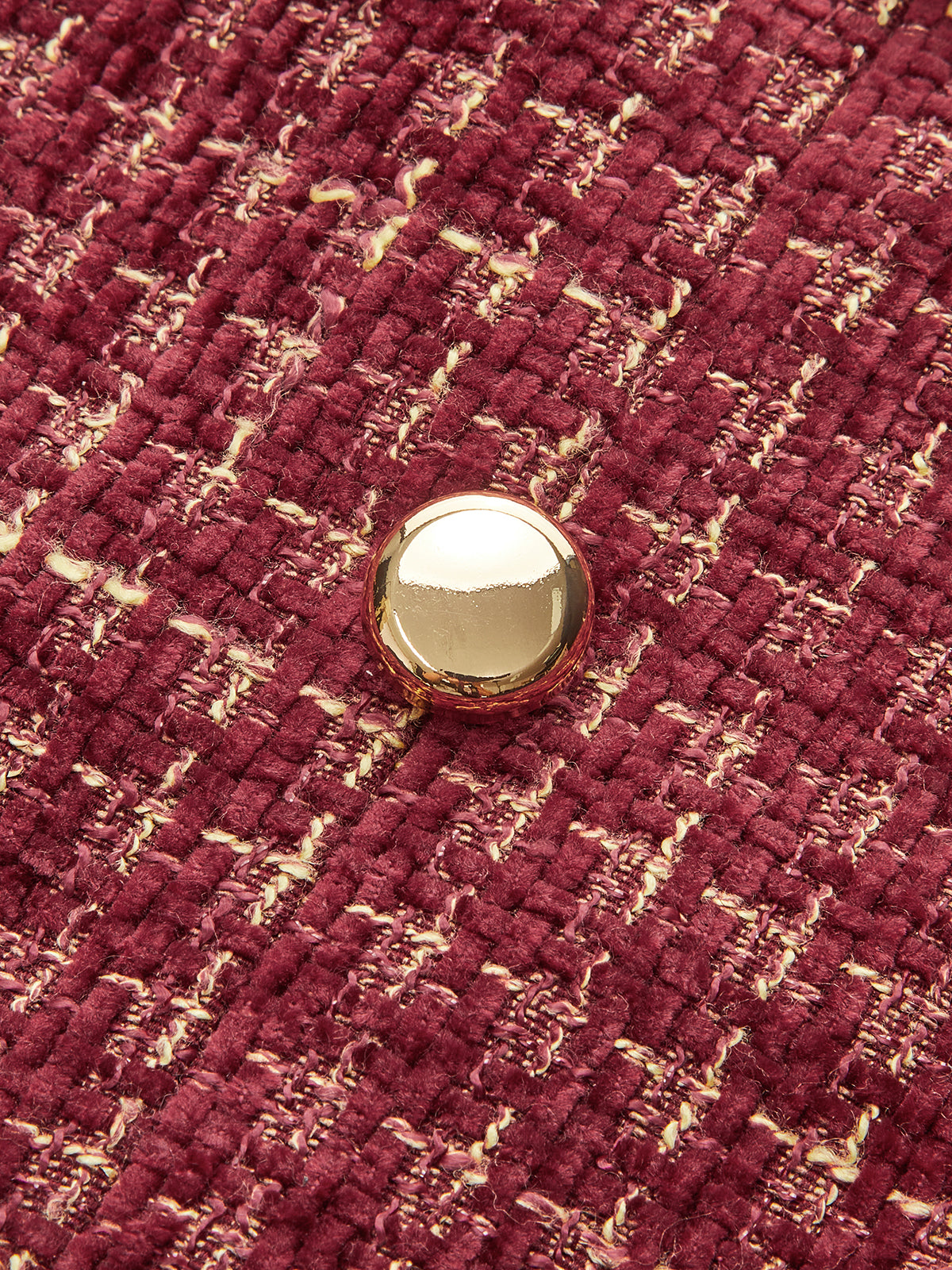 Metal Button Tweed Sleeveless Mini Dress-Chicvia