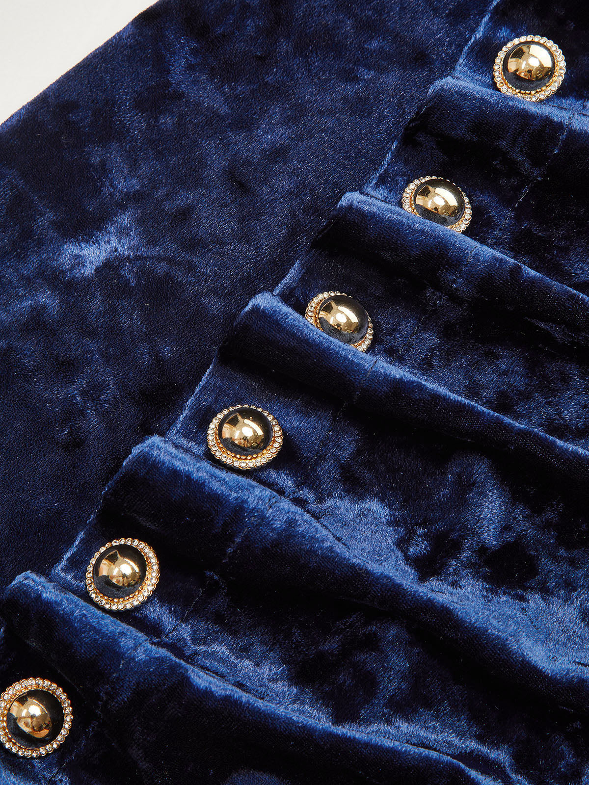 Metal Button Ruched Velvet Maxi Dress-Chicvia