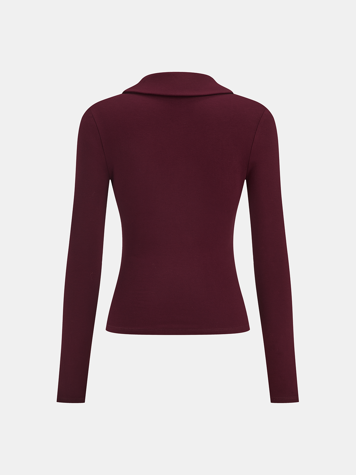 Lapel Ruched Long-Sleeve Top-Chicvia