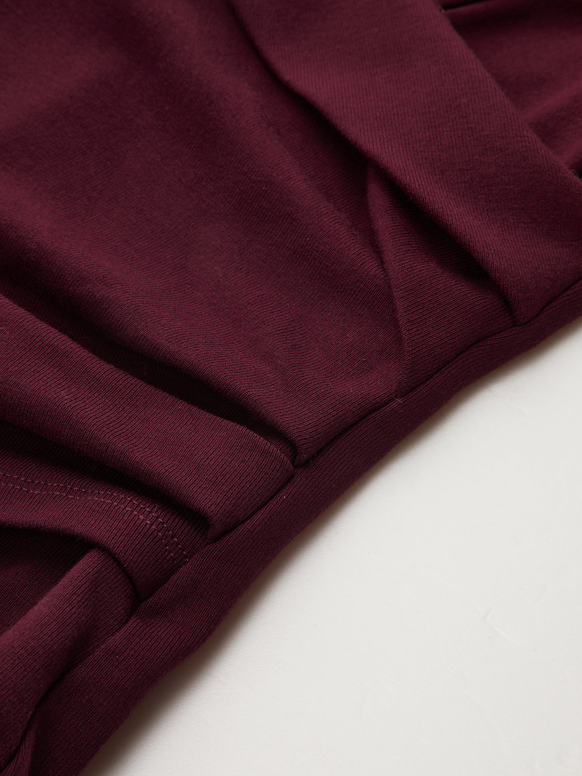 Lapel Ruched Long-Sleeve Top-Chicvia