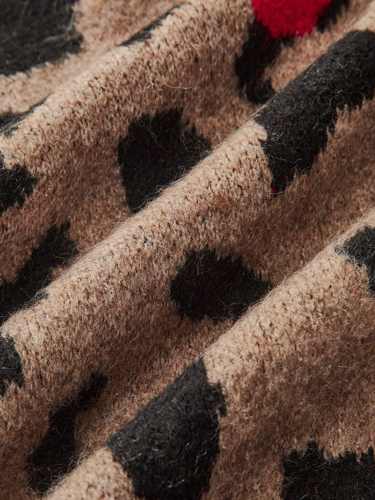 Cherry Leopard Print Knit Cardigan-Chicvia