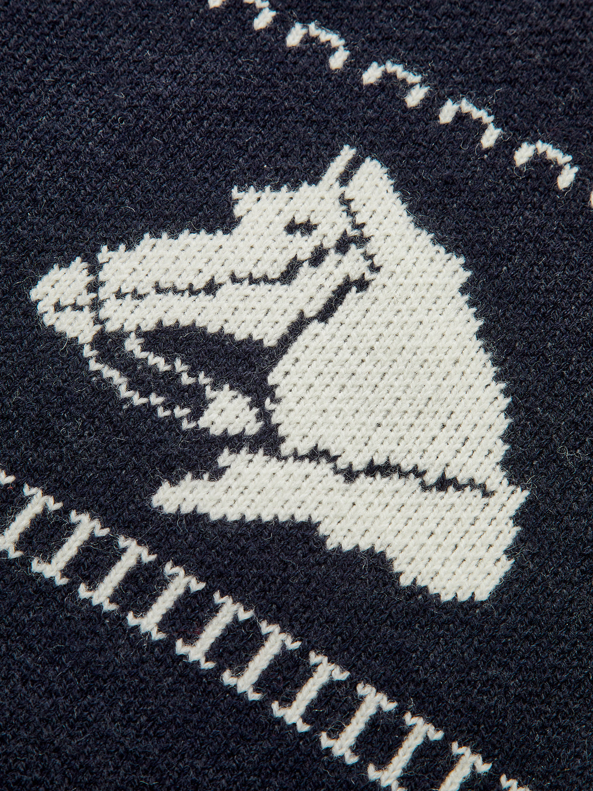 Horse-Pattern Wool-Blend Sweater-Chicvia