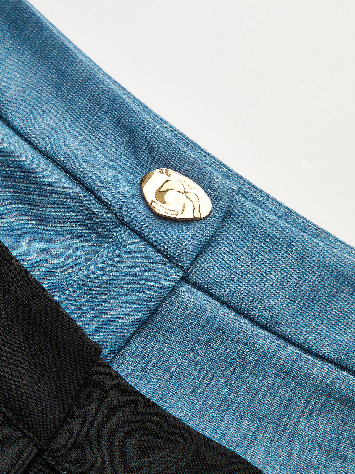 Contrast Waistband Straight-Leg Pants-Chicvia