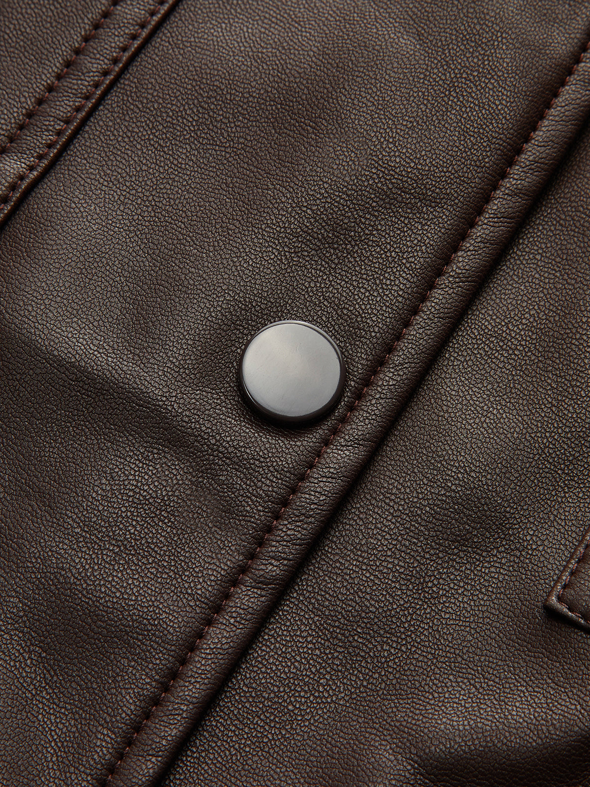 Collared Belted Faux Leather Vest-Chicvia