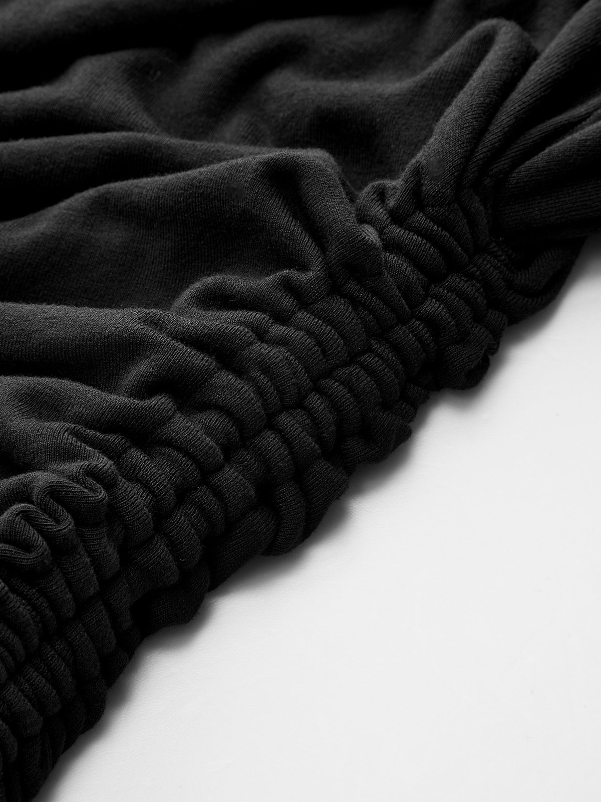 Contrast Ruffle Asymmetric Ruched Top-Chicvia