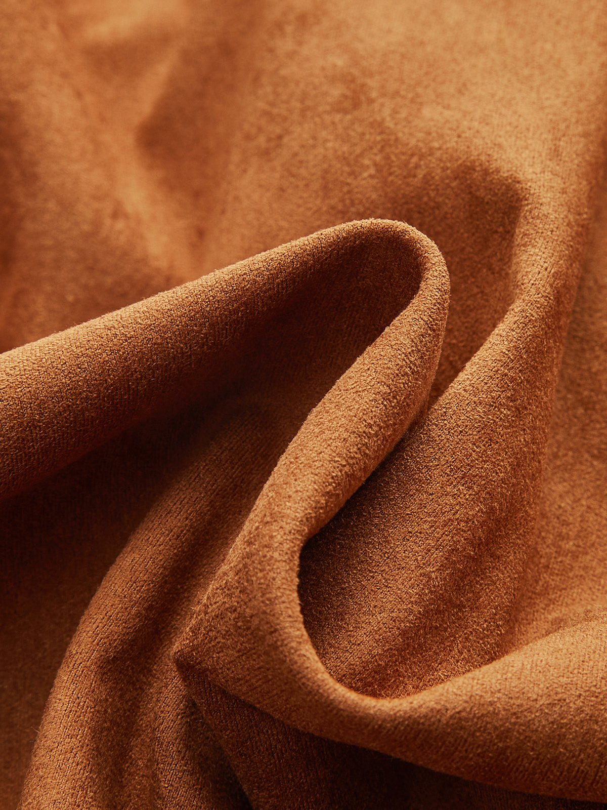 Collared Zip-Front Suede Effect Jacket-Chicvia