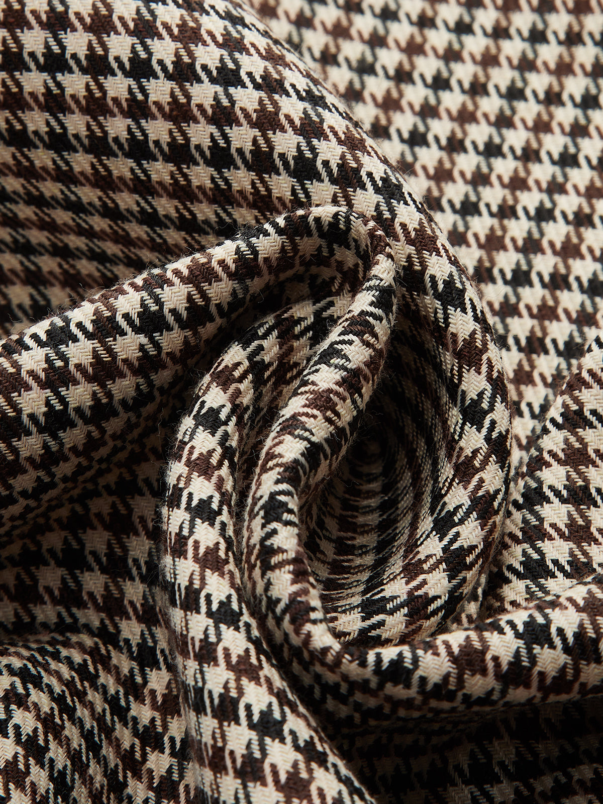 Houndstooth Midi Pencil Skirt-Chicvia