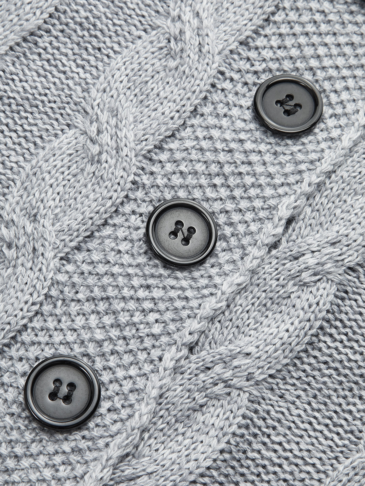 Button-Front Cable Knit Cardigan-Chicvia