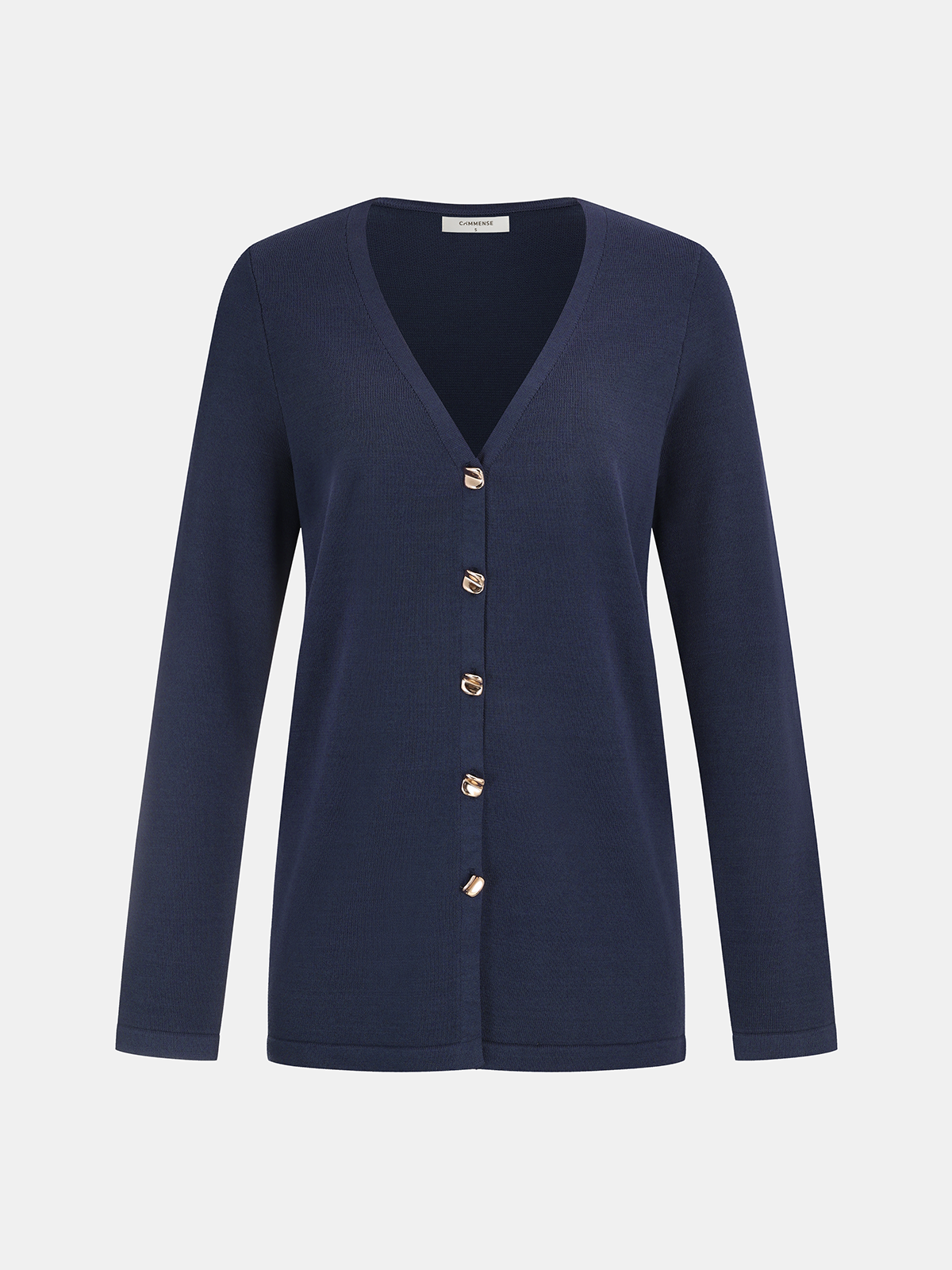 Knit V-Neck Cardigan and Slit Pants Set-Chicvia