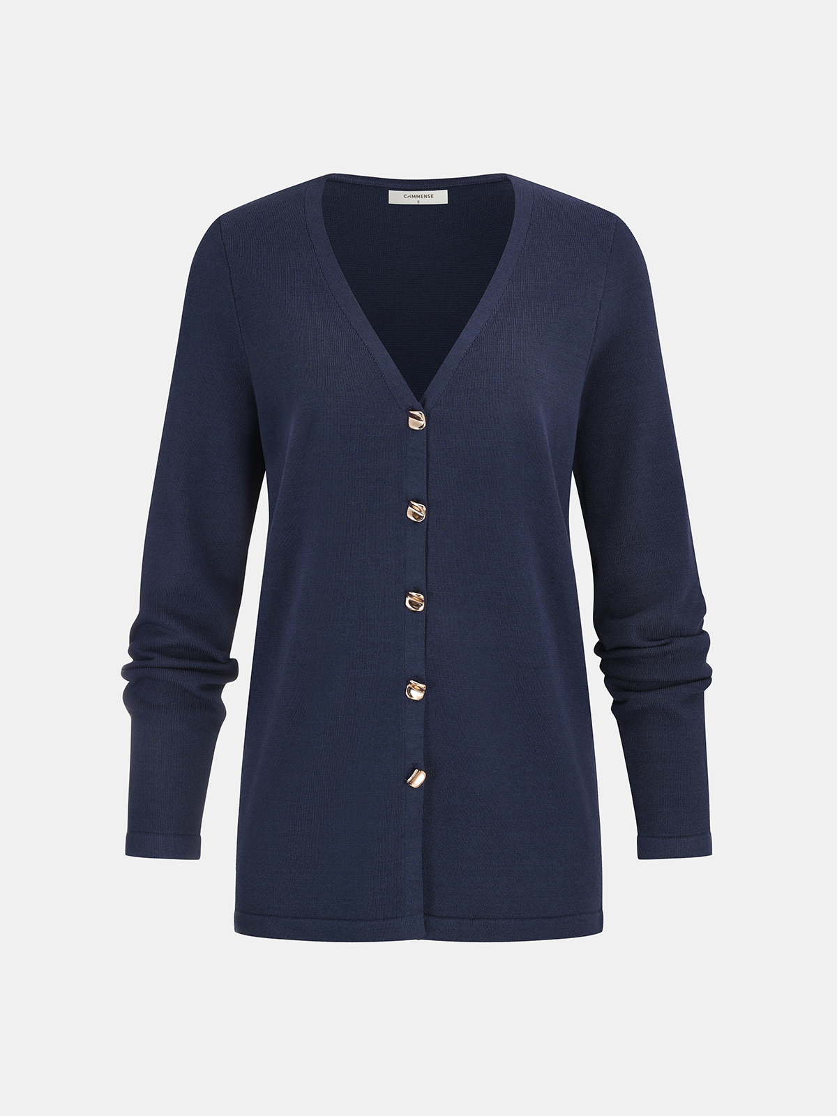 Knit V-Neck Cardigan and Slit Pants Set-Chicvia