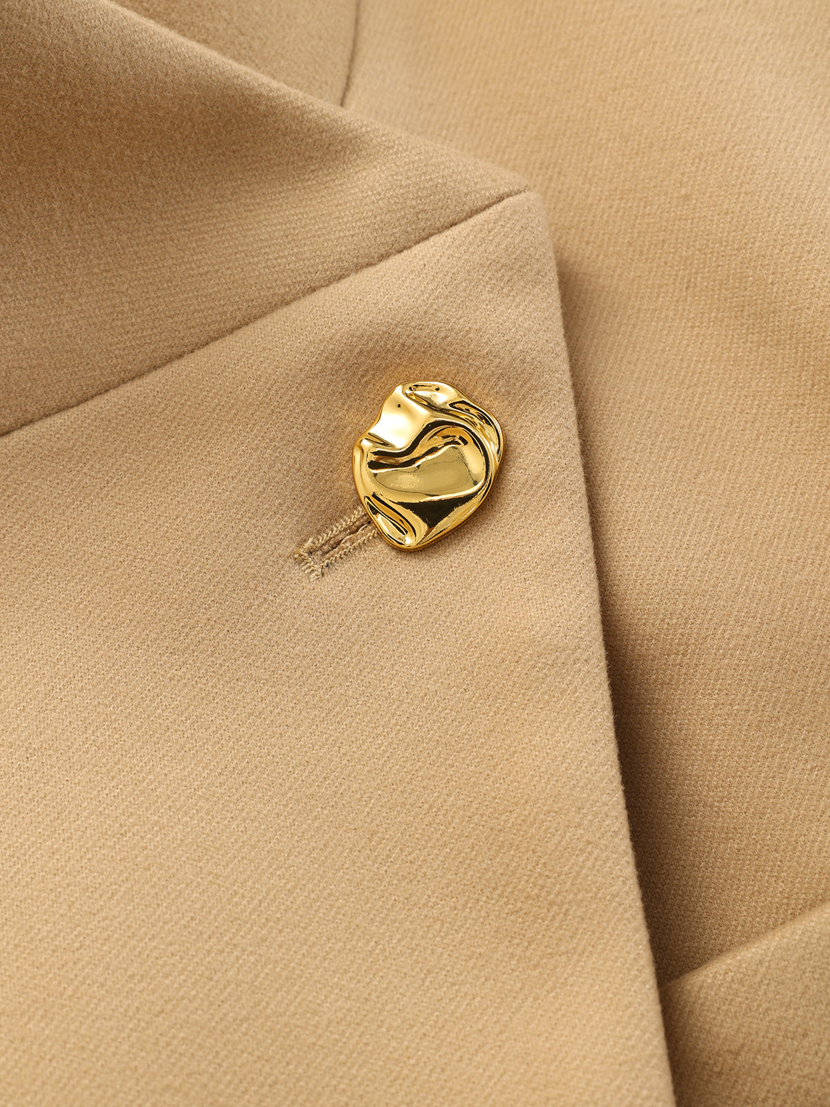 Belted Metal Button Stand Collar Longline Coat-Chicvia