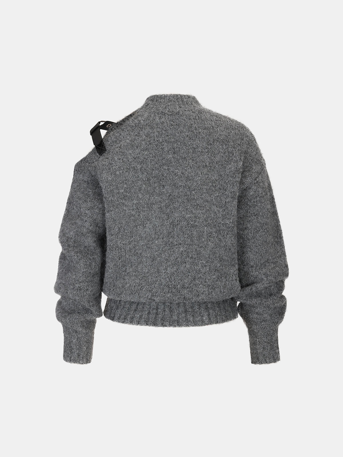 Buckle Detail Wool-Blend Sweater-Chicvia