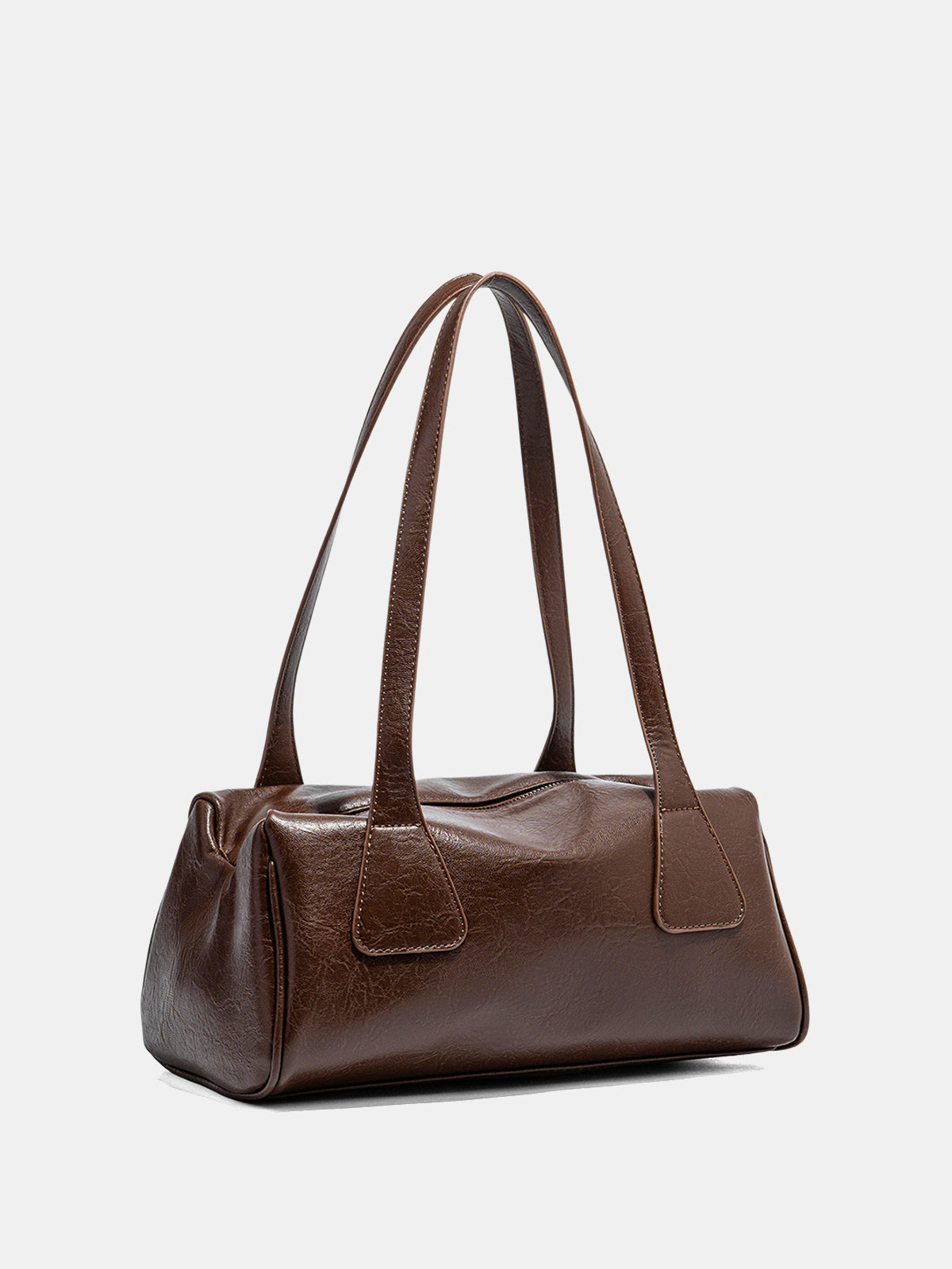 Double Handle Vintage Baguette Bag-Chicvia