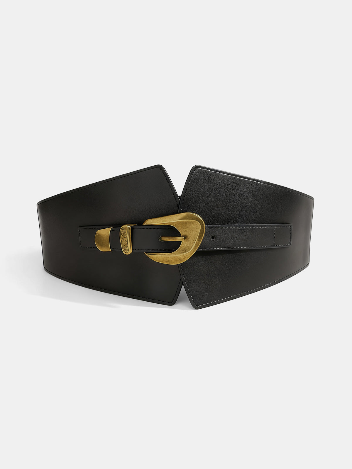 Metal Buckle Wide Elastic Waist Belt-Chicvia