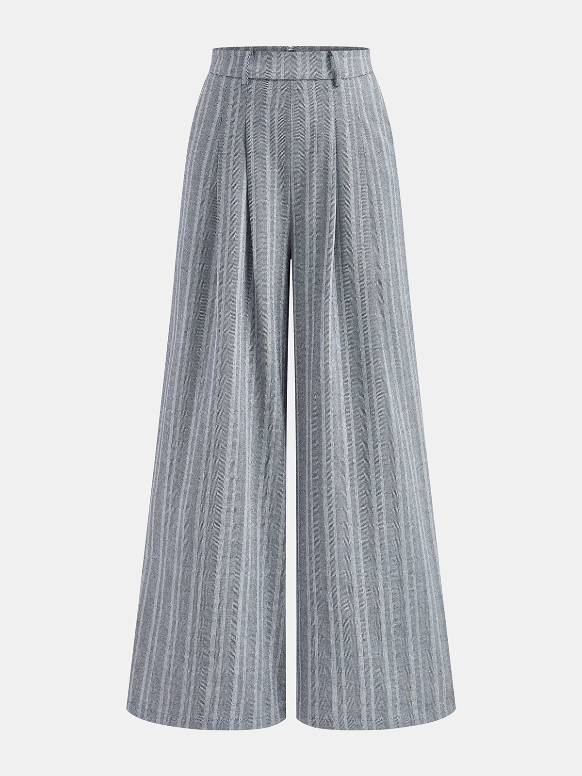 Linen Blend Wide-Leg Pants-Chicvia