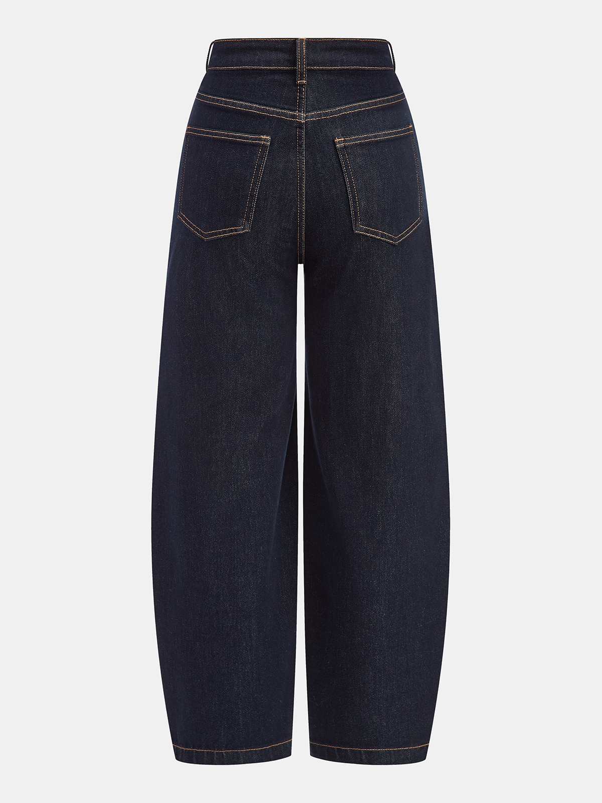 Denim Curved-Leg Jeans-Chicvia