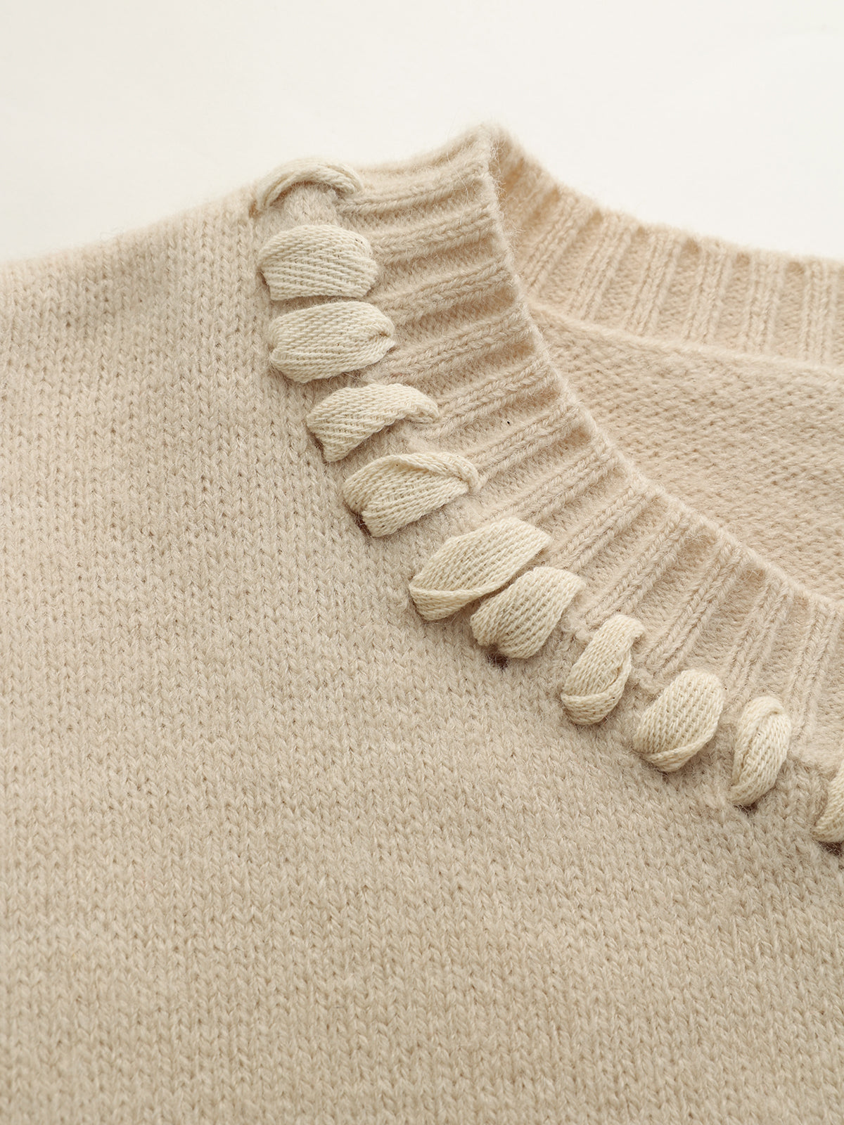 Lace-Up Trim Pear Pattern Sweater-Chicvia