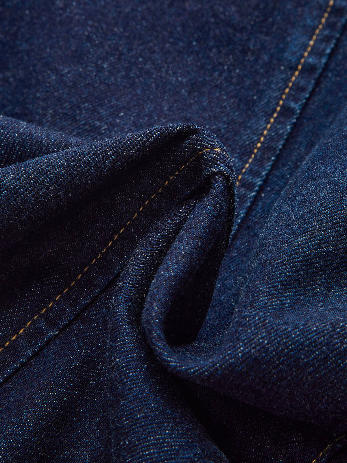 Curved Sleeve Contrast Collar Denim Jacket-Chicvia