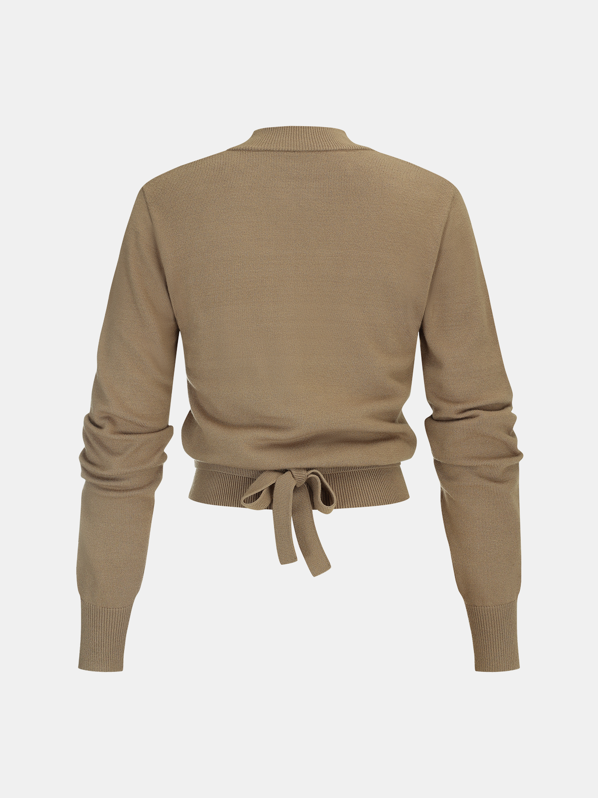 Cut-Out Shoulder Tie-Back Sweater-Chicvia