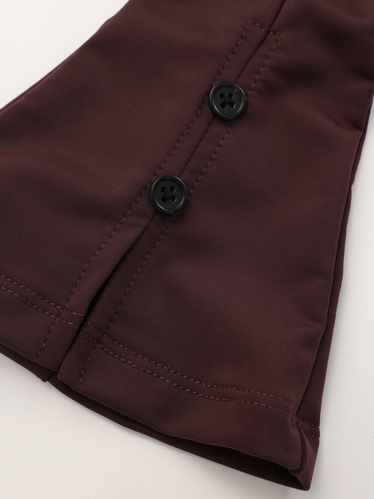 Faux Leather Panel Lantern Sleeve Blouse-Chicvia