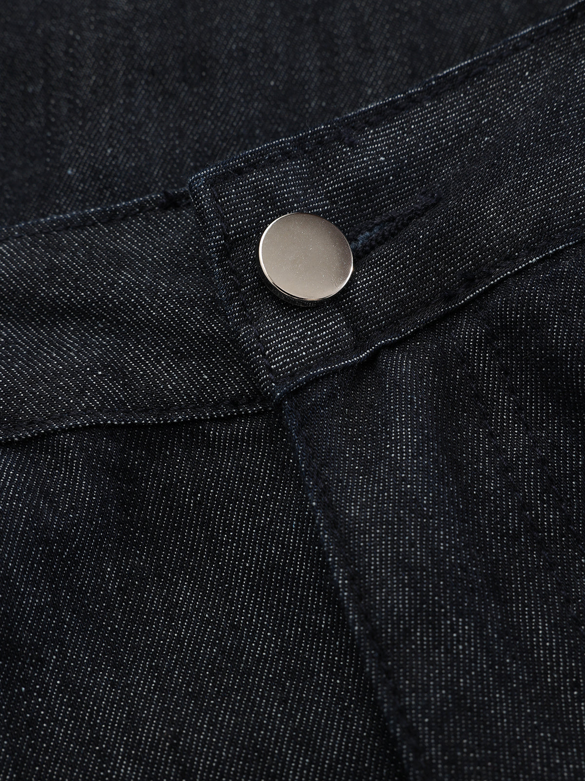 High-Waist Denim Extra Long Wide-Leg Pants-Chicvia