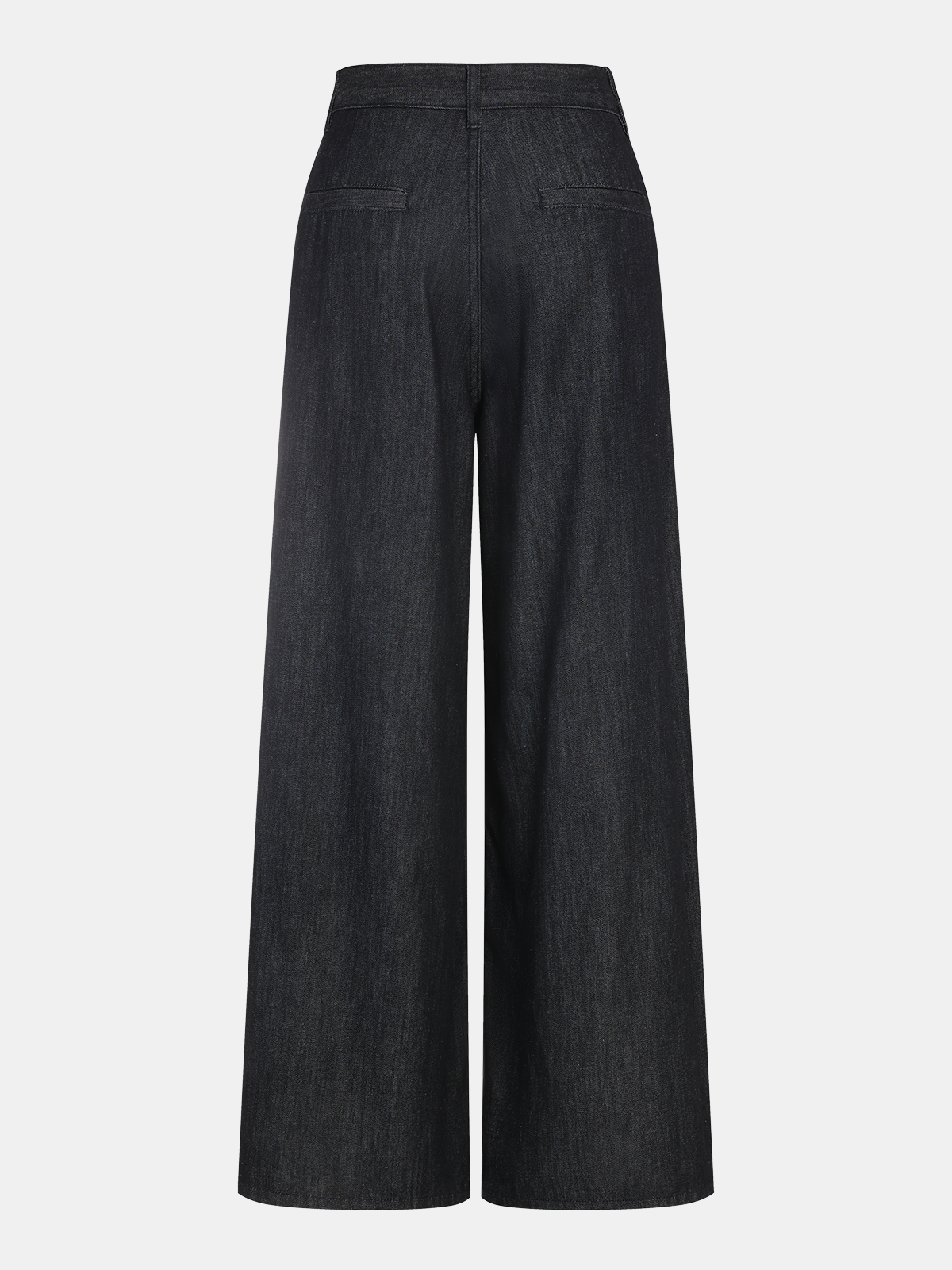 High-Waist Denim Extra Long Wide-Leg Pants-Chicvia