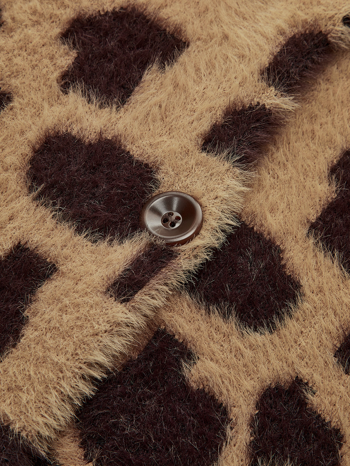 Leopard Print Fuzzy Knit Cardigan-Chicvia