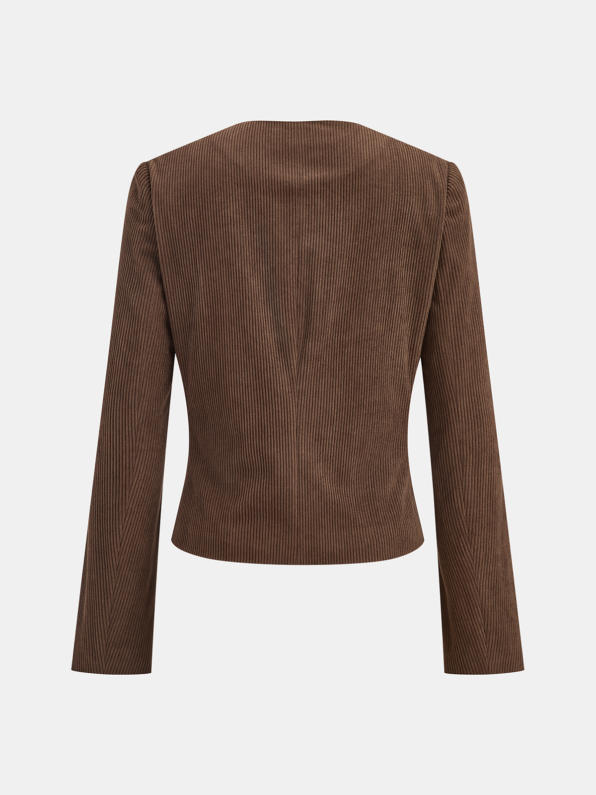 Double-Breasted Corduroy Blazer-Chicvia