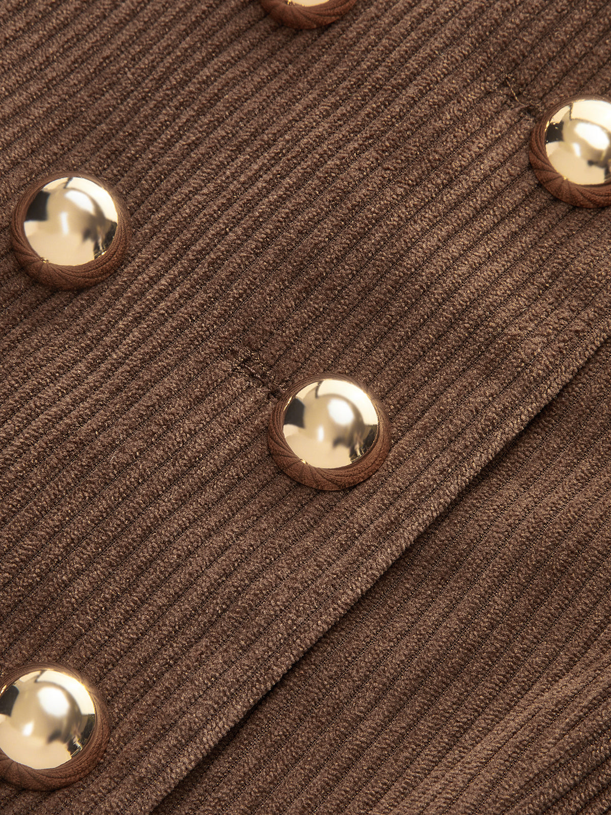 Double-Breasted Corduroy Blazer-Chicvia