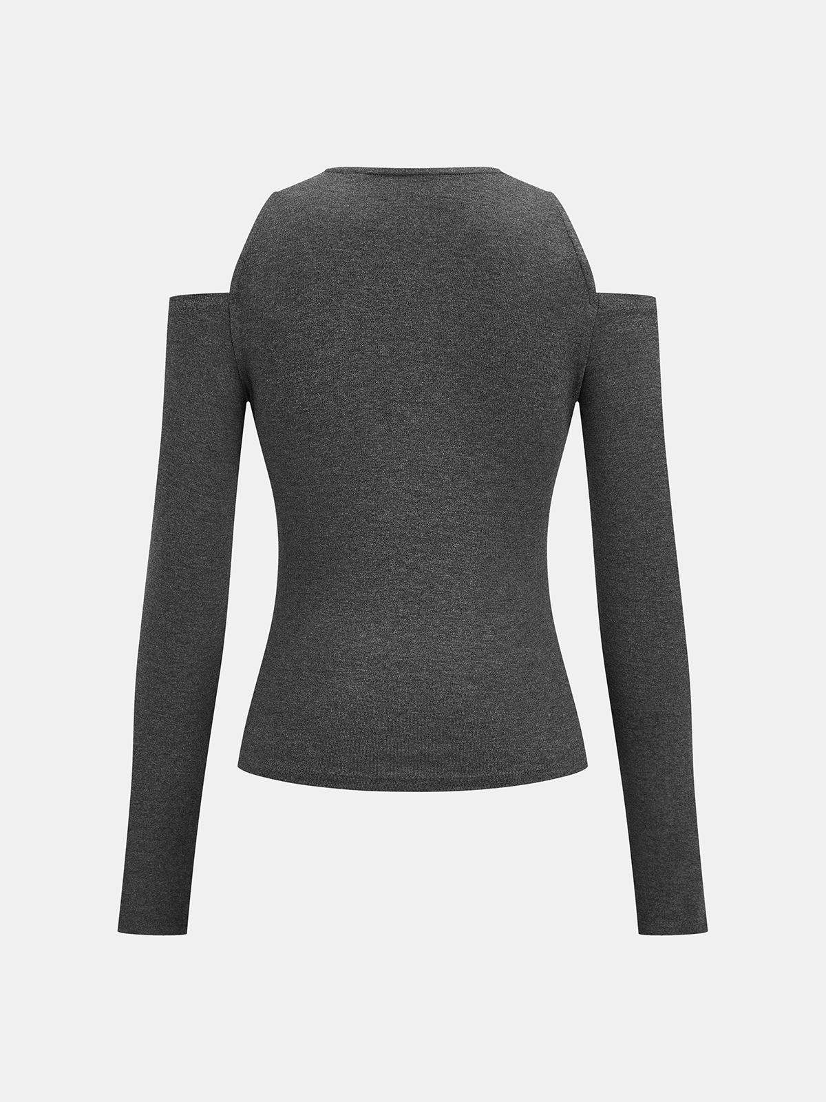 Cold-Shoulder Button-Front Knit Top-Chicvia