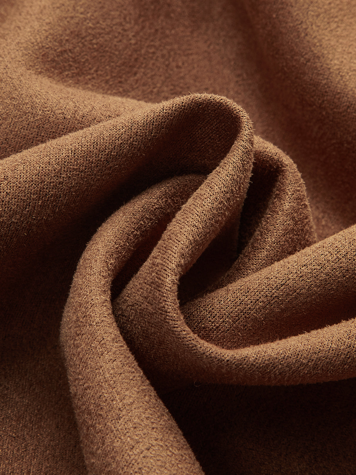 Flared Hem Suede Effect Shirt Dress-Chicvia