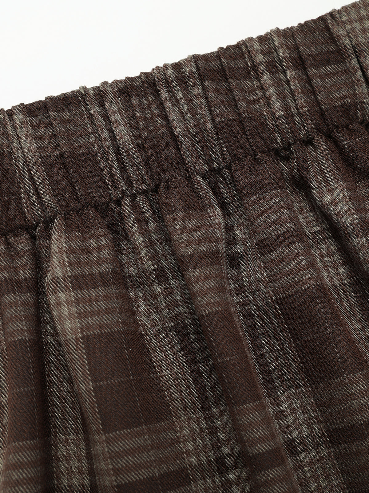 Plaid Wide-Leg Pants with Back Elastic Waist-Chicvia