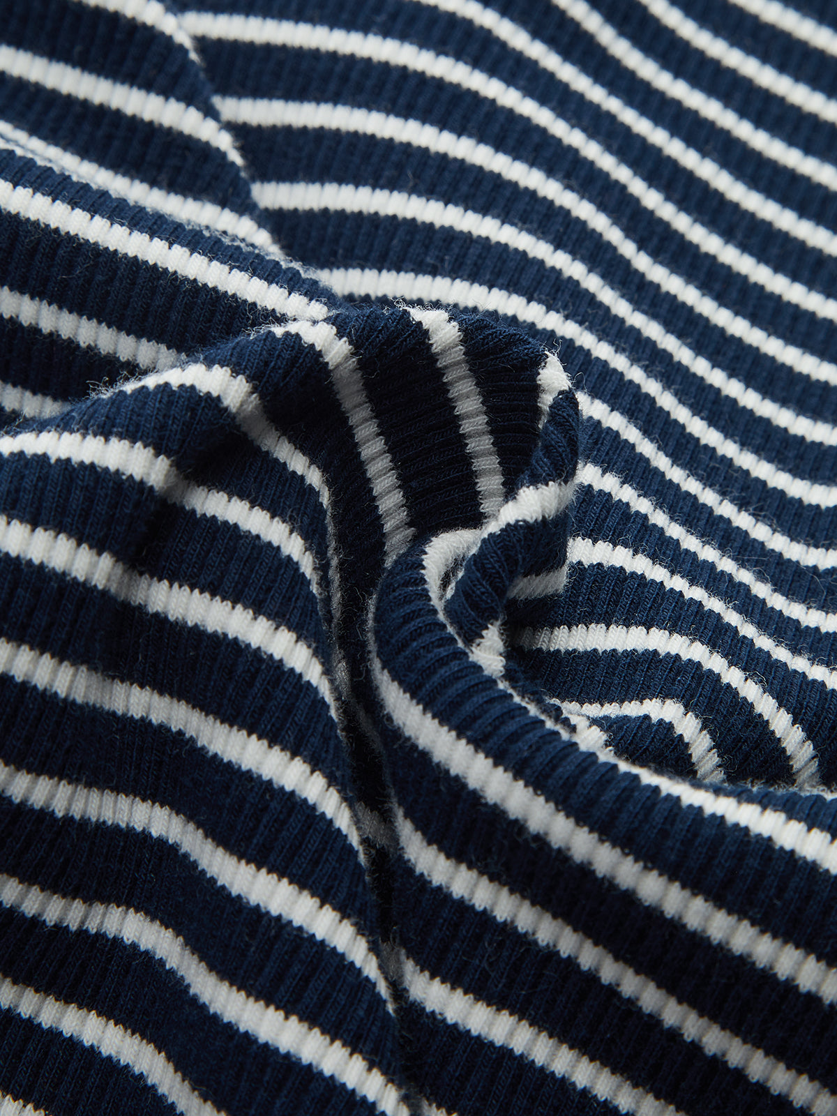 Button-Front Striped Ribbed Knit Top-Chicvia