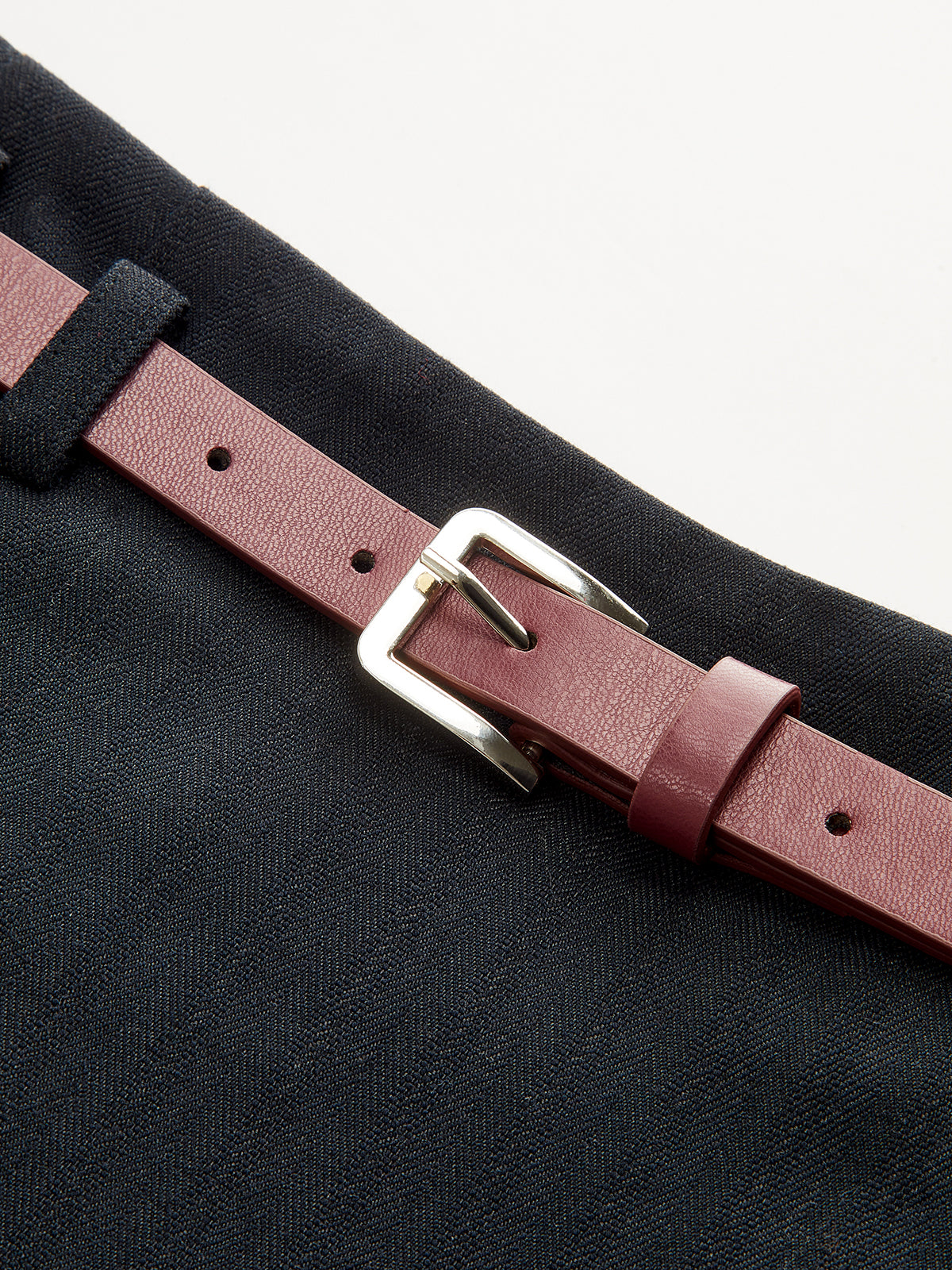 Belted Pleated Mini Skirt-Chicvia